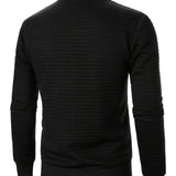 Men's Textured Zip-Up Bomber Jacket - Stand-Collar Ribbed Trim