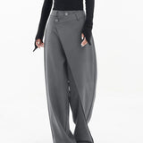 Baggy Trousers with Asymmetric Waistband | Relaxed Fit, Modern Style