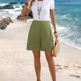 Comfortable Side Button Shorts | Mid-Thigh Summer Essential