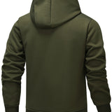 Men's Hooded Fleece-Lined Zip-Up Jacket - Cosy Winter Layer