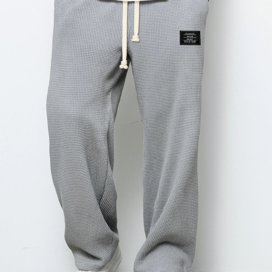 Men's Wide Leg Drawstring Trousers – Casual Adjustable Waist