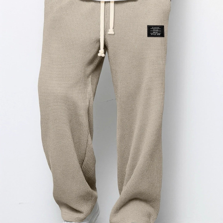 Men's Wide Leg Drawstring Trousers – Casual Adjustable Waist