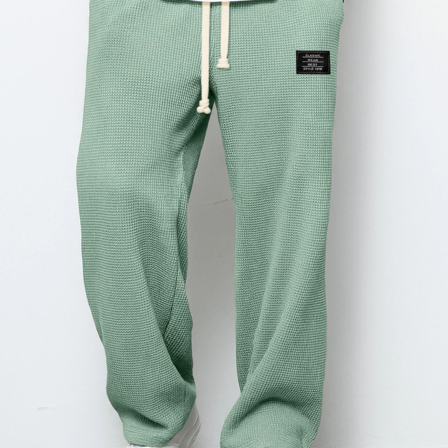 Men's Wide Leg Drawstring Trousers – Casual Adjustable Waist