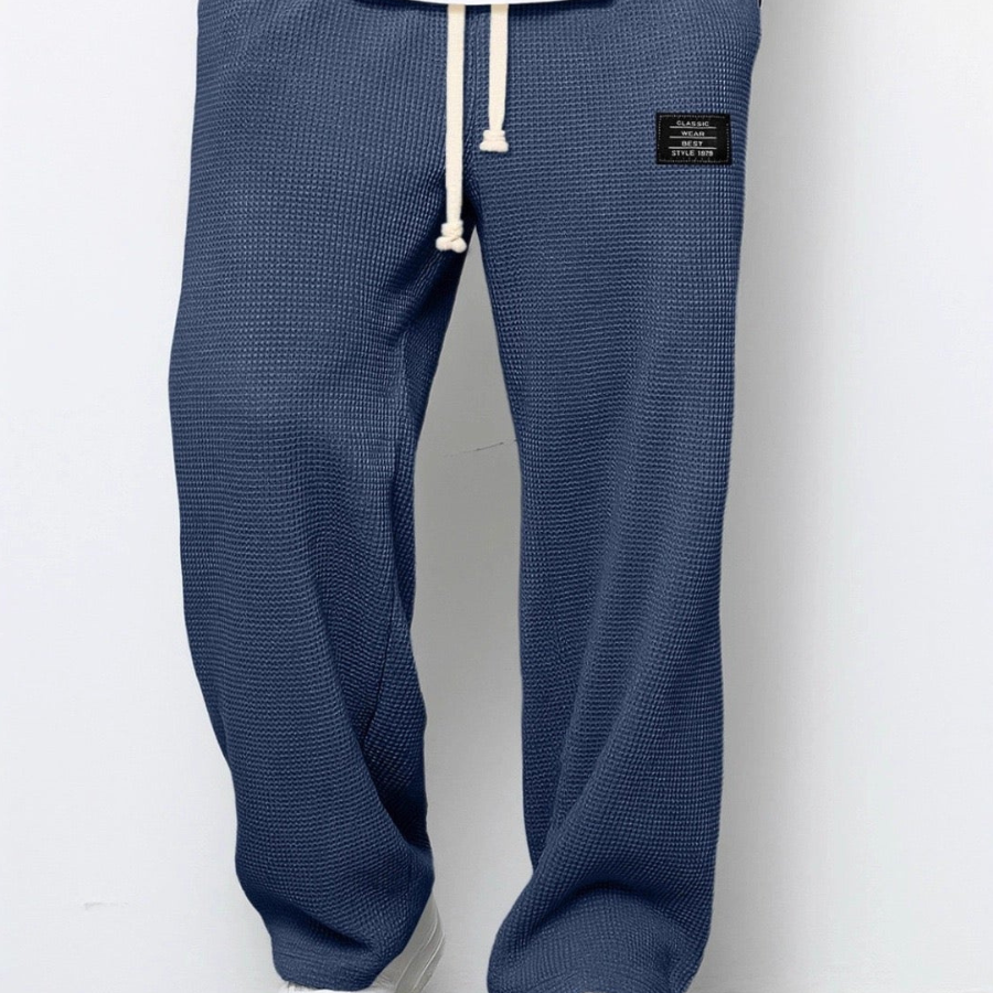 Men's Wide Leg Drawstring Trousers – Casual Adjustable Waist
