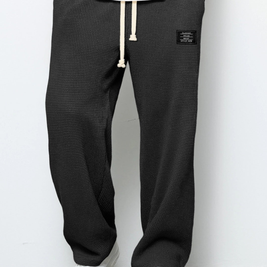 Men's Wide Leg Drawstring Trousers – Casual Adjustable Waist