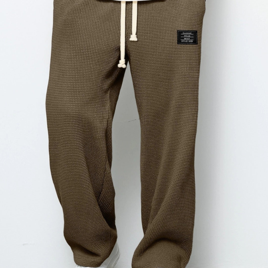 Men's Wide Leg Drawstring Trousers – Casual Adjustable Waist