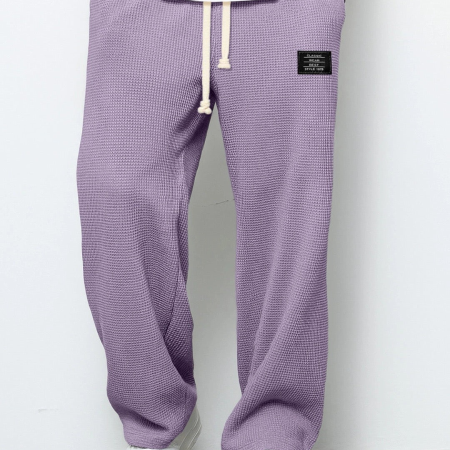 Men's Wide Leg Drawstring Trousers – Casual Adjustable Waist