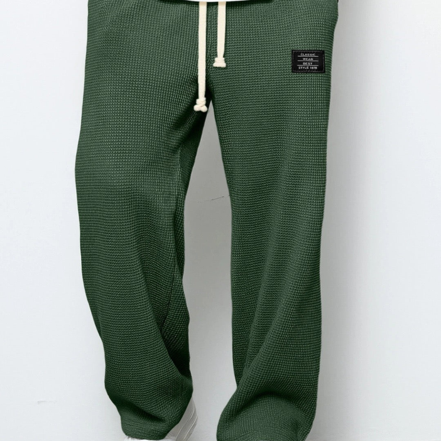 Men's Wide Leg Drawstring Trousers – Casual Adjustable Waist