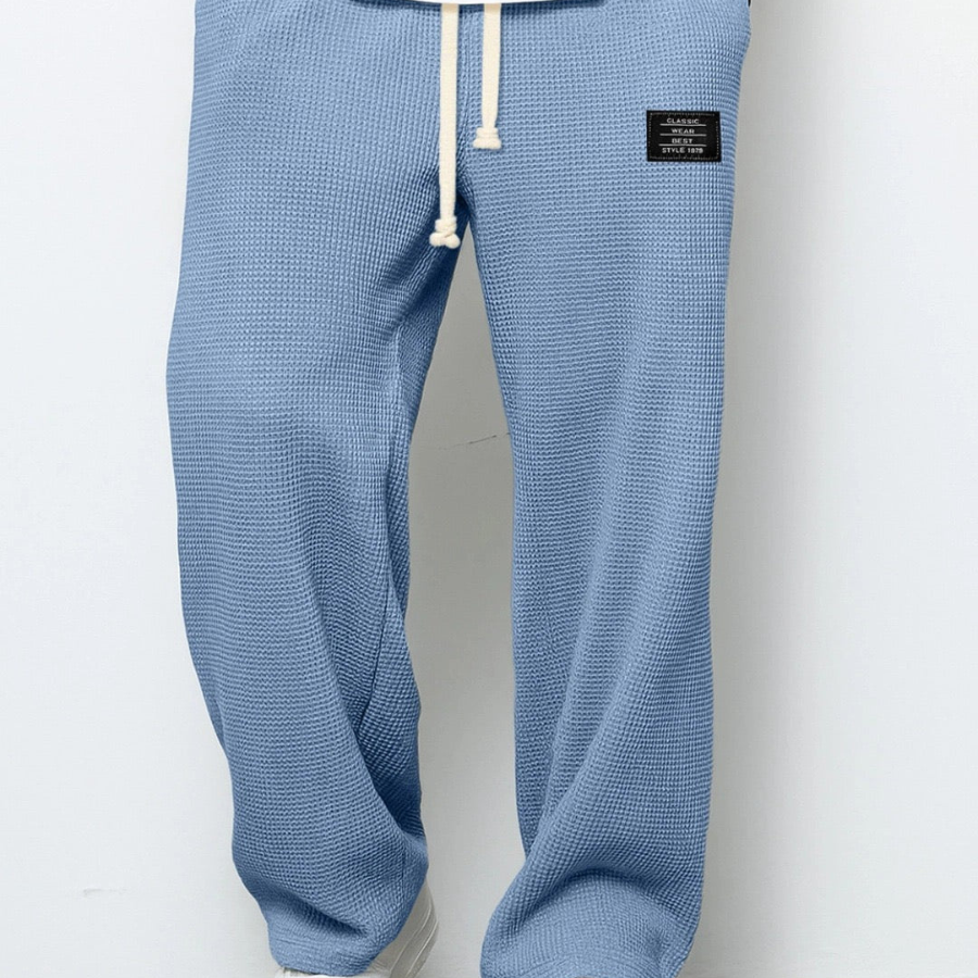 Men's Wide Leg Drawstring Trousers – Casual Adjustable Waist