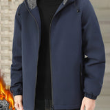 Men's Winter Hooded Jacket – Zip Front Casual Everyday Layer