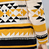 Men's Patterned Zip-Up Cardigan - Stand-Collar Knit Layer