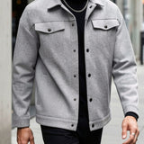 Men's Snap Button Jacket – Modern Casual Lightweight Overshirt
