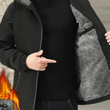 Men's Winter Hooded Jacket – Zip Front Casual Everyday Layer