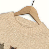 Women's Cat Print Jumper – Novelty Knit Sweater for Cat Lovers