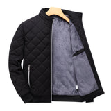 Men's Quilted Bomber Jacket - Fleece-Lined Ribbed Trim Layer
