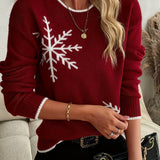 Women's Christmas Jumper – Snowflake Knit Festive Pullover