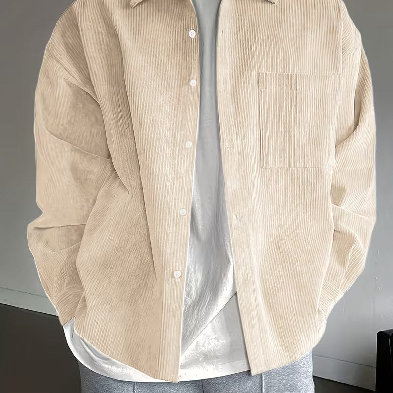 Men's Corduroy Jacket – Long Sleeve Classic Textured Casual Layer
