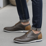 Men's Oxford Leather Sneakers | Casual Comfort, Two-Tone Style
