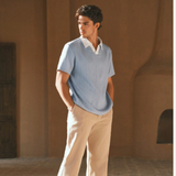 Men's Short Sleeve Knit Polo Shirt | Premium Comfort & Contrast Style