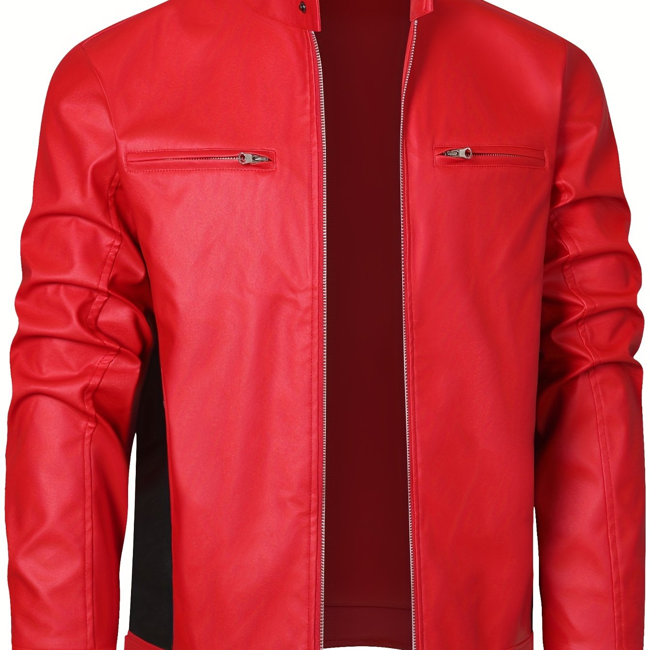 Men's Moto Style Jacket – Stand Collar Casual Biker Outerwear