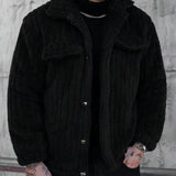 Men's Textured Winter Jacket – Warm Casual Outerwear with Character