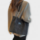 Ribbed Shoulder Bag | Urban Edge, Effortless Elegance