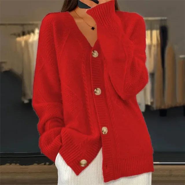 Women's Cashmere Cardigan – Soft Button-Up Long Sleeve Knit
