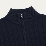 Men's Cable Knit Zipper Sweater | Old Money Sophistication & Winter Warmth