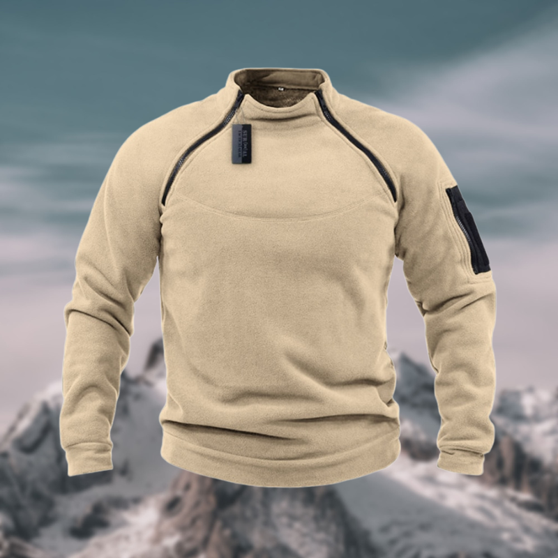 Men's Stand Collar Zip Pullover – Warm Soft Knit Jumper Top