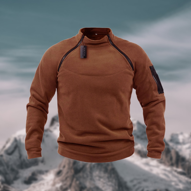 Men's Stand Collar Zip Pullover – Warm Soft Knit Jumper Top