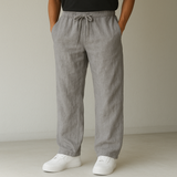 Men's Wide Leg Trousers – Drawstring Waist Relaxed Casual Fit