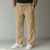 Men's Wide Leg Trousers – Drawstring Waist Relaxed Casual Fit