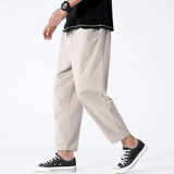 Men's Cropped Wide Leg Trousers – Relaxed Ankle Length Fit