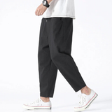 Men's Cropped Wide Leg Trousers – Relaxed Ankle Length Fit