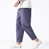 Men's Cropped Wide Leg Trousers – Relaxed Ankle Length Fit