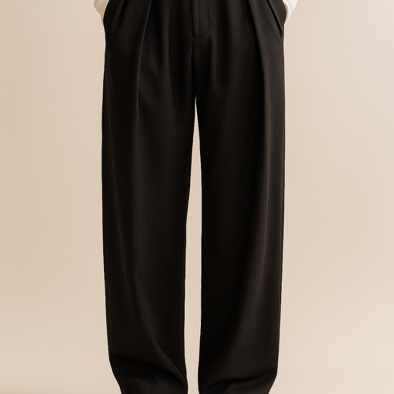 Men's Wide Leg Smart Casual Trousers – Modern Loose Fit