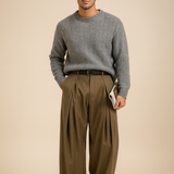 Men's Wide Leg Smart Casual Trousers – Modern Loose Fit