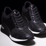 Wedge Lace-Up Sneakers | City-Ready Lift with Everyday Comfort