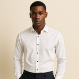Men's Linen Shirt | Tailored Comfort with Contrast Button Style