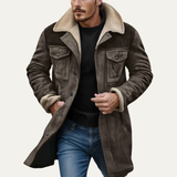 Men's Vintage Shearling Lined Winter Jacket | Classic Warmth & Timeless Style