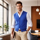 Men's Button Down Knit Sweater Vest | Sophisticated Layering Essential