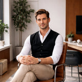 Men's Button Down Knit Sweater Vest | Sophisticated Layering Essential