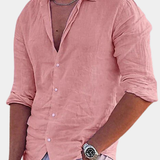 Men's Cotton Linen Shirt – Lightweight Button Down Summer Shirt