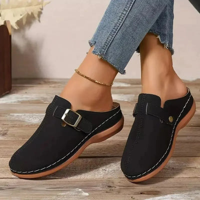 Sofia™ | Closed-Toe Faux Leather Mules