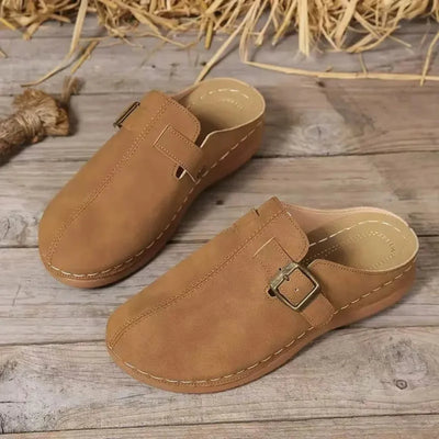 Sofia™ | Closed-Toe Faux Leather Mules