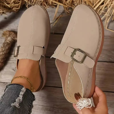 Sofia™ | Closed-Toe Faux Leather Mules