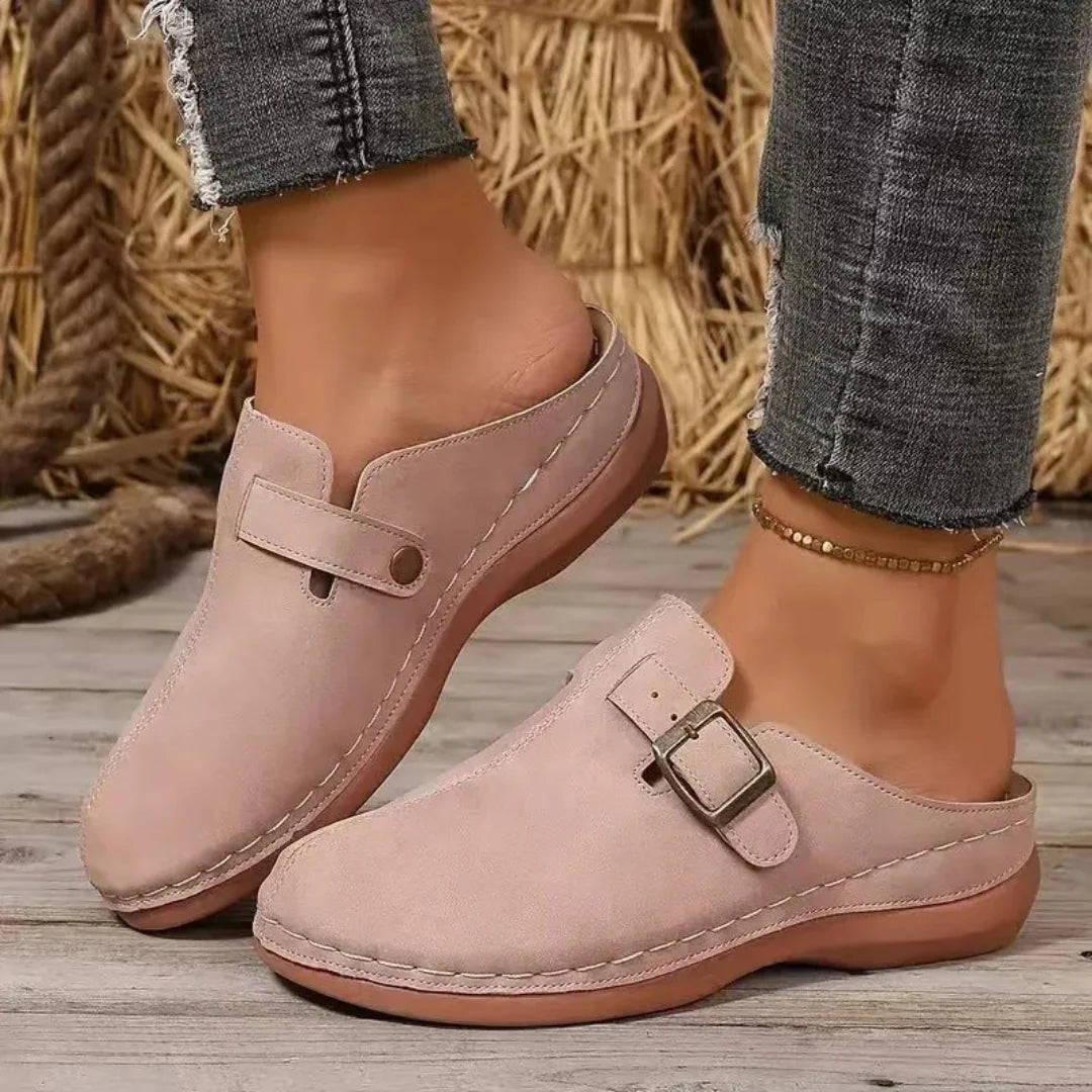 Sofia™ | Closed-Toe Faux Leather Mules