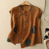 Vintage Floral Sleeveless Top | Soft Structure & Timeless Elegance