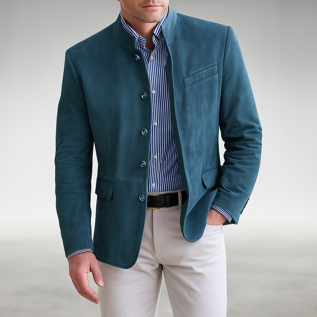 Men's Textured Button Cardigan - Tailored Fit Layering Piece