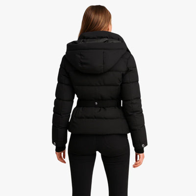 Belted Puffer Jacket Warm Quilted Coat with Waist Belt